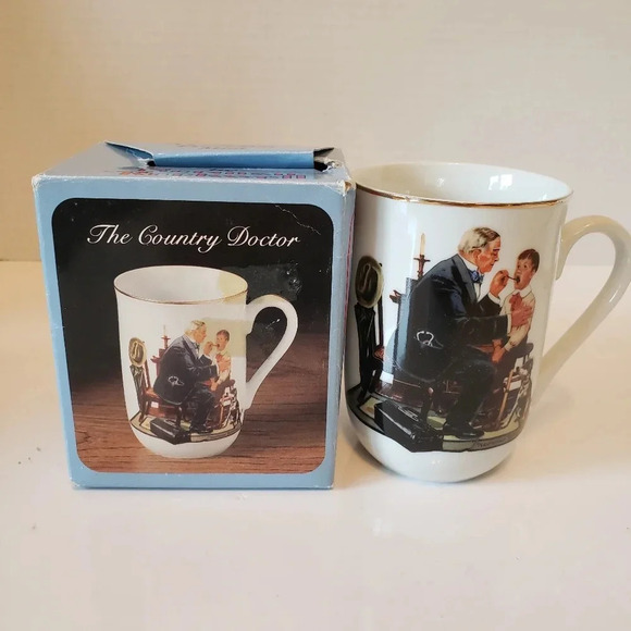 Vintage Norman Rockwell Set of 3 Porcelain Collectible Coffee cups. - Picture 2 of 7